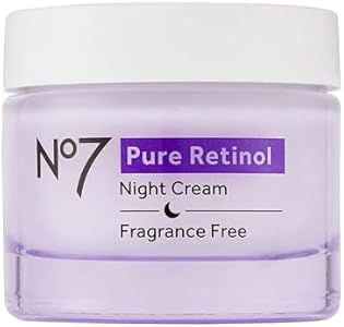 No7 Pure Retinol Night Cream (Крем) - Collagen-Boosting Retinol Cream that Visibly Smoothes, Plumps & Firms Complexion - Dermatologist Approved & Fragrance-Free (1.69 Fl Oz) No7