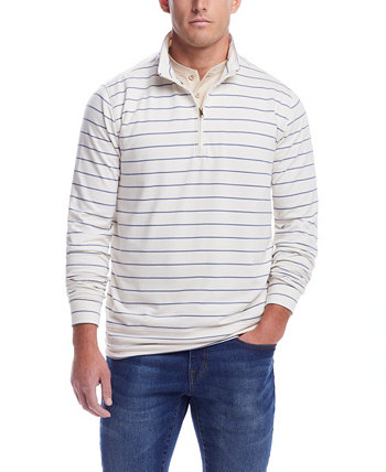 Мужская полосатая футболка с длинным рукавом и молнией на четверть Weatherproof Vintage