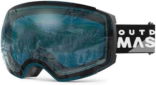 OutdoorMaster Asian Fit Ski Goggles PRO - Frameless, Interchangeable Lens 100% UV400 Protection Snow Goggles for Men & Women OutdoorMaster