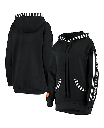 Women's Black Brooklyn Nets Perfectly Oversized Team Pullover Hoodie Qore