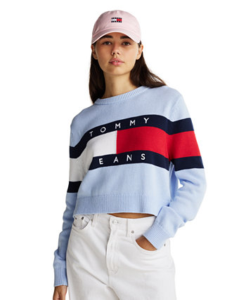 Свитер женский Tommy Jeans с круглым вырезом и логотипом, 100% хлопок Tommy Jeans