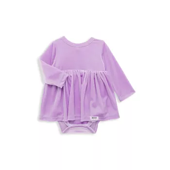 Для маленьких девочек &amp; Велюровое платье с длинными рукавами для маленькой девочки Worthy Threads