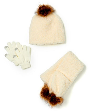 Шапка из шерпа с перчатками и шарфом, комплект из 3 предметов InMocean