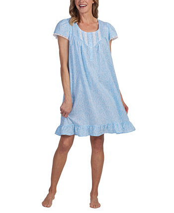 Women's Cotton Lace-Trim Nightgown Miss Elaine