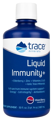 Trace Minerals Research Liquid Immunity Plus Mixed Berry — 30 жидких унций Trace Minerals ®