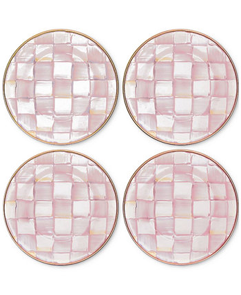 Rosy Check Appetizer Plates, Set of 4 MacKenzie-Childs