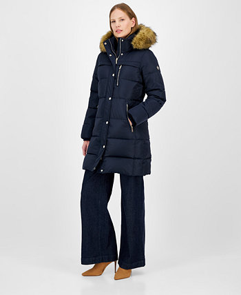 Женский Пуховик Michael Kors Faux-Fur-Trim с Капюшоном Michael Kors