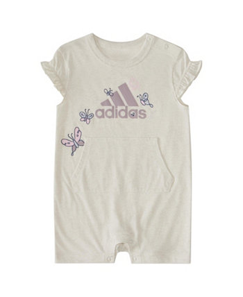 Комбинезон из вереска с короткими рукавами для маленьких девочек Adidas