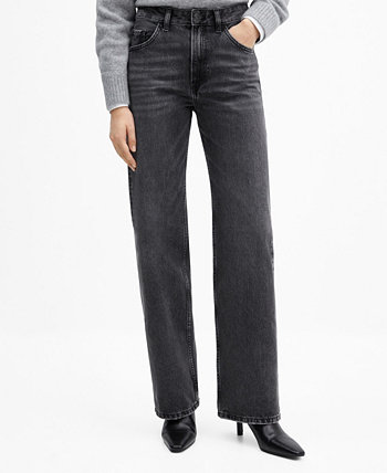 Женские прямые джинсы со средней посадкой MANGO