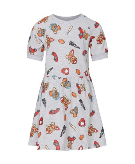 Маленькая девочка &amp;amp; Расклешенное платье игрушечной меланжевой ткани для девочки Moschino