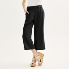 Женские укороченные брюки Croft & Barrow® с широкими штанинами без застежки Croft & Barrow
