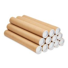 12 Pack Mailing Tubes, 2x15 Inch Round Cardboard Mailers With Caps For Posters Stockroom Plus