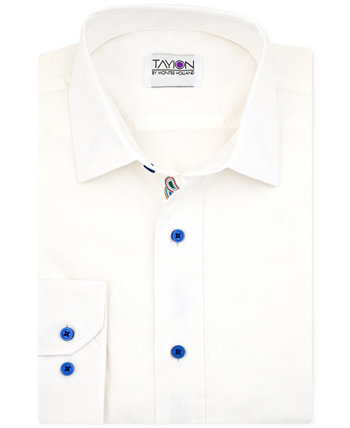 Men's Slim-Fit Stripe-Placket Dress Shirt Tayion Collection