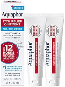 Aquaphor Children's Itch Relief Ointment (Мазь), 1% Hydrocortisone Anti-Itch Ointment, 1 Oz Tube (Pack of 2) Aquaphor