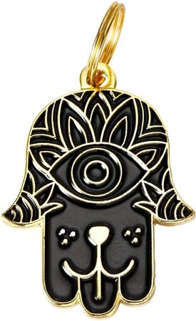 Two Tails Pet Company Hamsa Brass Non-Personalized Dog ID Tag Two Tails Pet Company