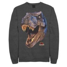 Мужской флисовый пуловер с рисунком T-Rex Head Roar Park Jurassic Park Jurassic World