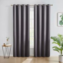 THD Cambridge Blackout Heavy Thermal Insulated Blocking Grommet Curtain Drapery Panels, Set of 2 THD