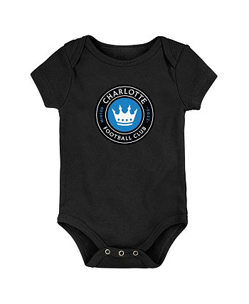 Черное боди с логотипом Charlotte FC для новорожденных мальчиков и девочек Outerstuff