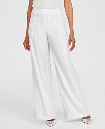 Женские широкие льняные брюки с высокой посадкой и складками, созданные для Macy's I.N.C. International Concepts