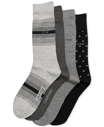 Мужские классические носки до лодочки, разные узоры, упаковка из 4 шт. Calvin Klein