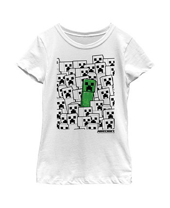 Girl's Minecraft Stand Out Green Creeper  Child T-Shirt Microsoft