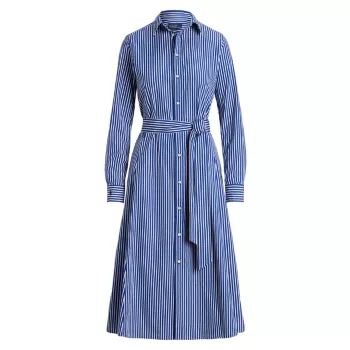 Полосатое платье-рубашка из хлопка Polo Ralph Lauren