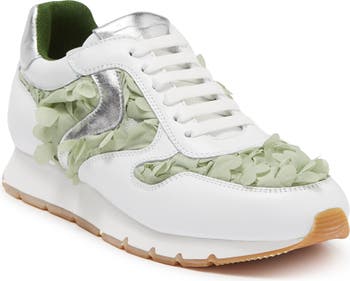 Кроссовки на шнуровке с цветочным принтом Julia 3D Voile Blanche