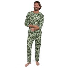 Мужская камуфляжная хлопковая пижама свободного покроя Leveret из двух предметов Leveret