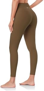 HeyNuts Pure&Plain 7/8 High Waisted Athletic Leggings for Women, Buttery Feeling Workout Tummy Control Yoga Pants 25'' HeyNuts