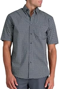 Haggar Men's Short Sleeve Button Down Stretch Fashion Print Shirt Haggar