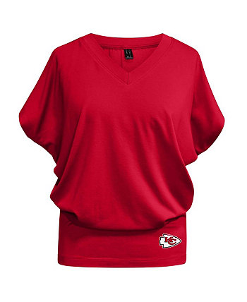 Женская красная блузка Kansas City Chiefs с v-образным вырезом Kiya Tomlin