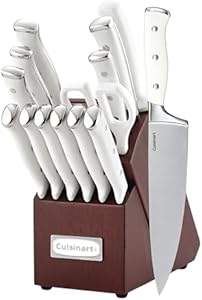 Cuisinart 15-Piece Knife Set with Block, High Carbon Stainless Steel, Forged Triple Rivet, Black/Black C77BTR-15PBK Cuisinart