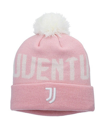 Мужская розовая вязаная шапка Juventus Pixel Neon с манжетами и помпоном Fan Ink