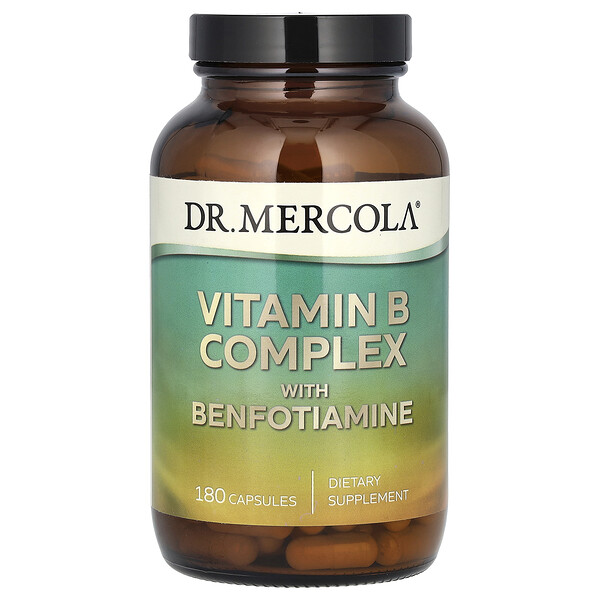 Витамин B Комплекс с Бенфотиамином - 180 капсул - Dr. Mercola Dr. Mercola