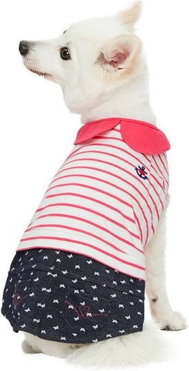 Dogs & Cats & Co. Peter Pan Collar Denim Stripes Dog Tank Dress Dogs & Cats & Co.