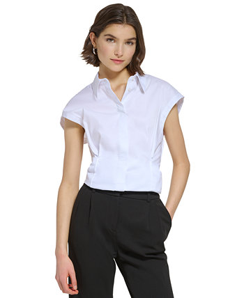 Женская приталенная рубашка с короткими рукавами Calvin Klein