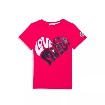 Детские &amp; Полосатая футболка с логотипом для маленьких девочек Moncler