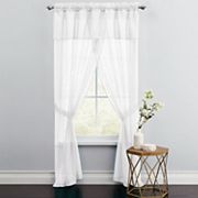 BrylaneHome BH Studio Sheer Voile 5 Piece One-Rod Curtain Set BrylaneHome