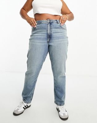 Узкие джинсы среднего цвета ASOS DESIGN Curve для женщин ASOS Curve