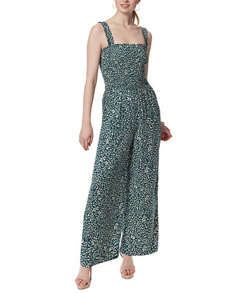 Women's Floral-Print Hailey Smocked-Bodice Jumpsuit Jessica Simpson