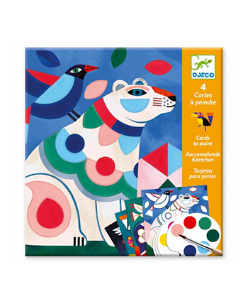 Fanciful Bestiary Watercolor Painting Cards Activity Kit DJECO