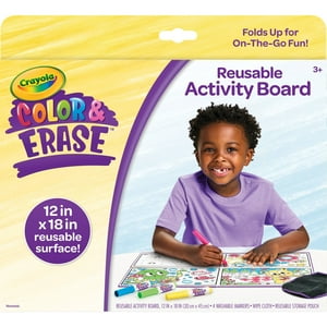 Crayola Color and Erase Reusable Activity Board, Toddler Art Supplies, Gifts Beginner Unisex Child Crayola