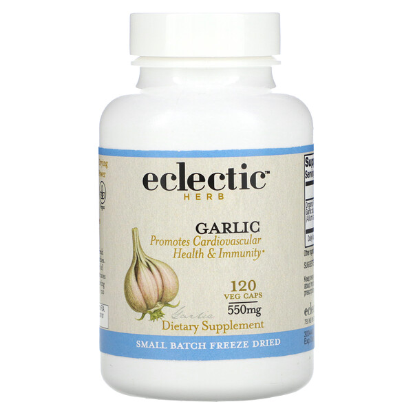 Сублимированный свежий чеснок, 550 мг, 120 растительных капсул Eclectic Institute