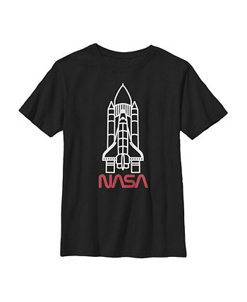 Детская футболка Minimal Rocket Launch для мальчиков NASA