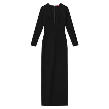 Чернильное платье с длинными рукавами STAUD