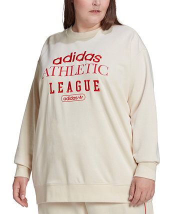 Толстовка больших размеров с логотипом Adidas