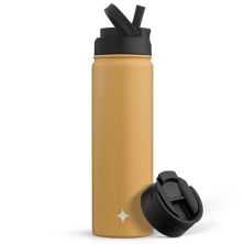JoyJolt 22-oz. Triple Insulated Water Bottle with Flip Lid & Sport Straw Lid JoyJolt