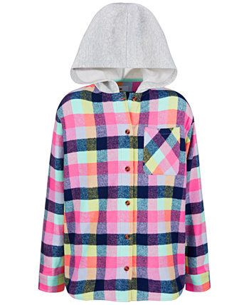 Хлопковая рубашка с капюшоном в клетку для больших девочек, созданная для Macy's Epic Threads
