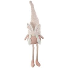 32&#34; White and Pink Sitting Easter Gnome with Bunny Ears and Dangling Legs Christmas Central