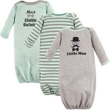 Хлопковые платья с длинными рукавами для маленьких мальчиков Luvable Friends, 3 шт., Маленький мужчина, 0-6 месяцев Luvable Friends